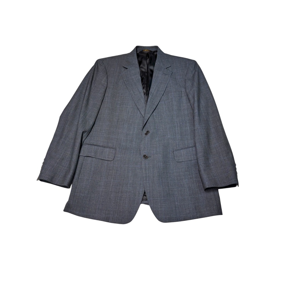 Brooks Brothers 346 Mens 42R Grey Glen Plaid Wool Stretch Blazer Sport Coat
